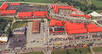 Aerial view of Red Roof Mall